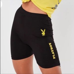Black playboy biker shorts